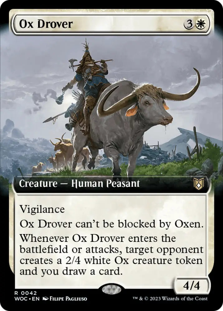 Ox Drover (Extended Art) [Wilds of Eldraine Commander] - MTG Single
