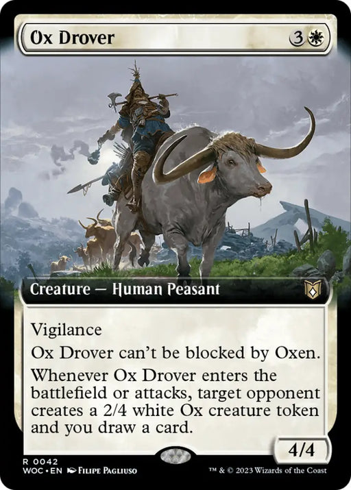 Ox Drover (Extended Art) [Wilds of Eldraine Commander] - MTG Single