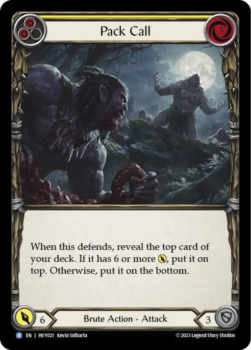 Pack Call (Yellow) [Heavy Hitters] Rainbow Foil - Flesh And Blood Single