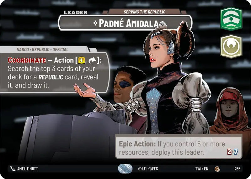 Padme Amidala - Serving the Republic (Showcase) (265) [Twilight of the Republic] - Star Wars: Unlimited Single