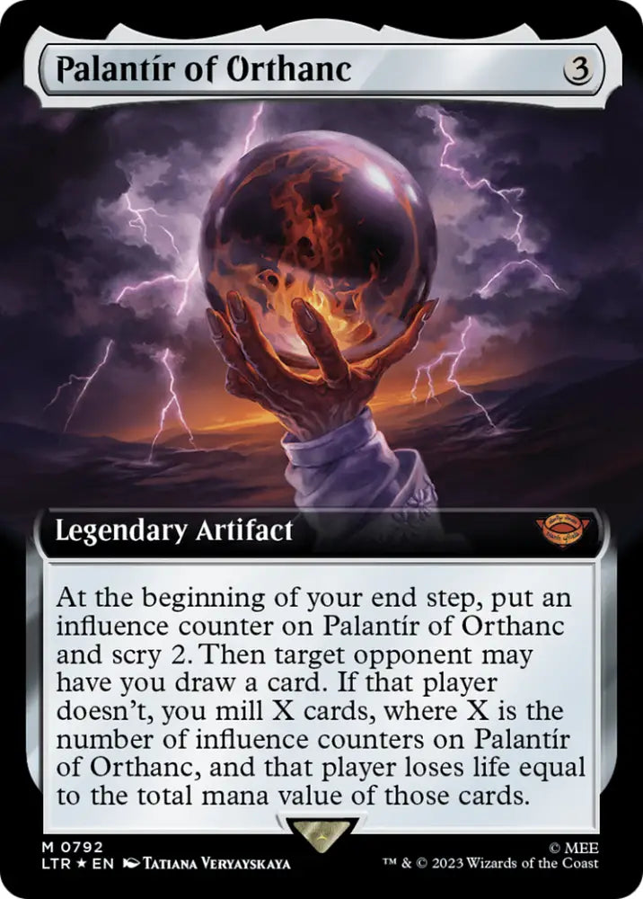Palantir of Orthanc (Extended Art) (Surge Foil) [The Lord of the Rings: Tales of Middle-Earth] - MTG Single