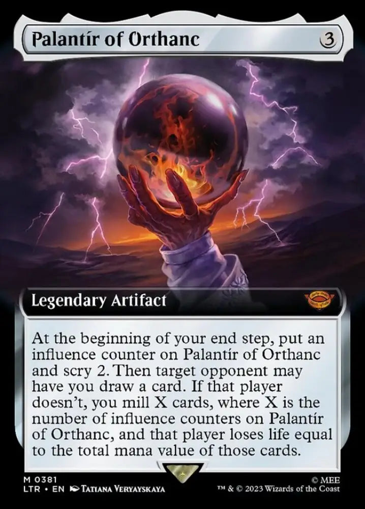 Palantir of Orthanc (Extended Art) [The Lord of the Rings: Tales of Middle-Earth] - MTG Single