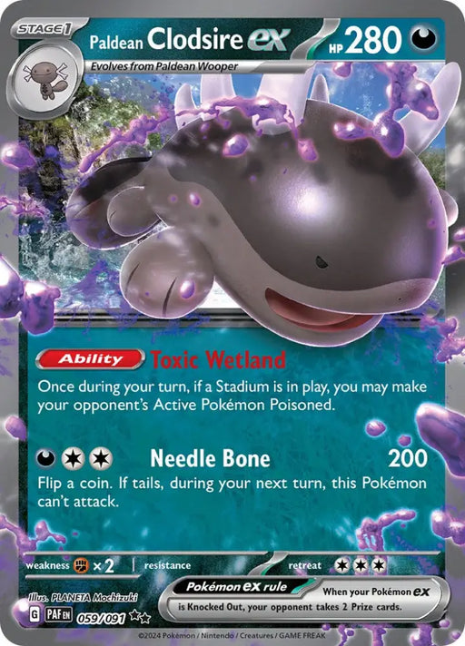 Paldean Clodsire ex (059/091) [Scarlet & Violet: Paldean Fates] - Pokemon Single