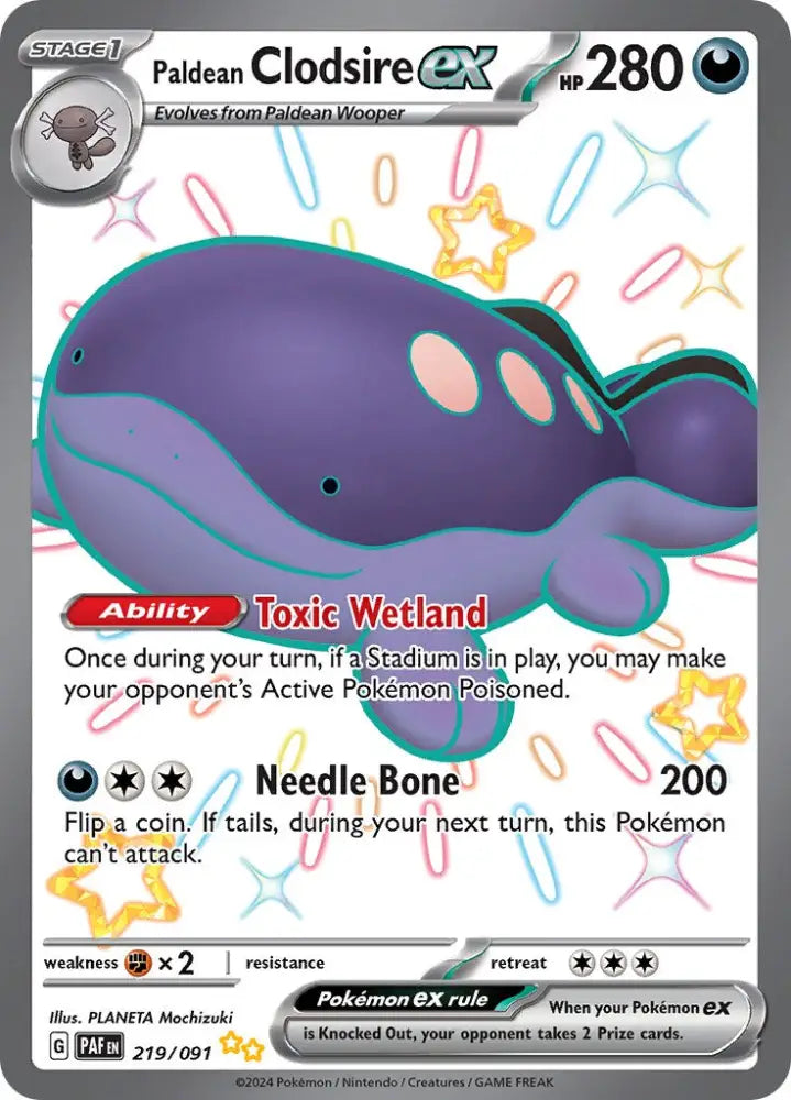 Paldean Clodsire ex (219/091) [Scarlet & Violet: Paldean Fates] - Pokemon Single