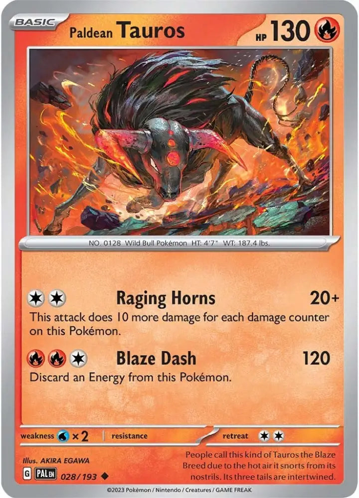 Paldean Tauros (028/193) [Scarlet & Violet: Paldea Evolved] - Pokemon Single