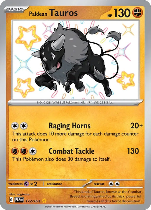 Paldean Tauros (172/091) [Scarlet & Violet: Paldean Fates] - Pokemon Single