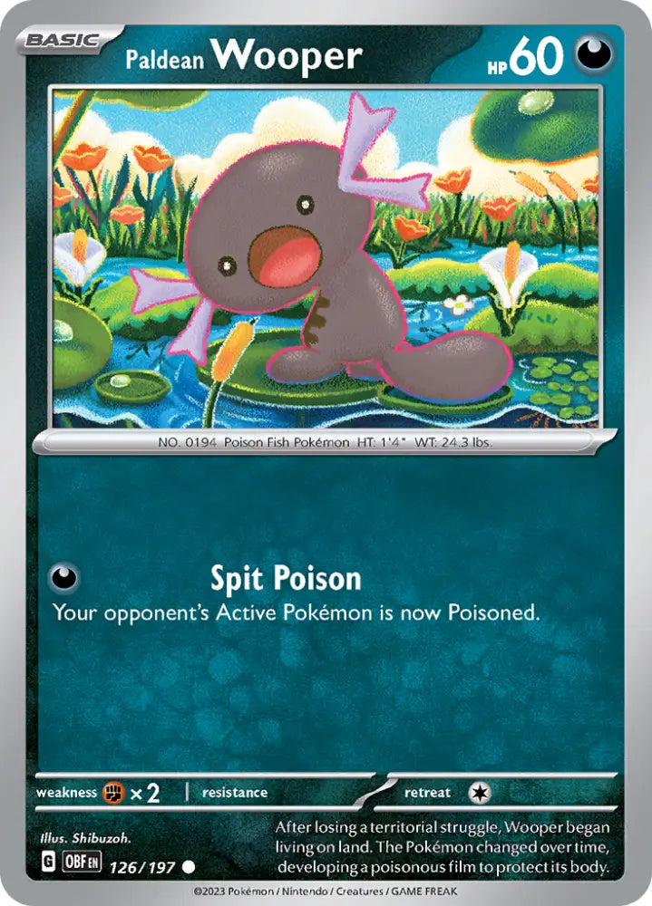Paldean Wooper (126/197) [Scarlet & Violet: Obsidian Flames] - Pokemon Single