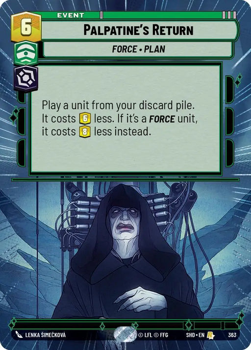Palpatine’s Return (Hyperspace) (363) [Shadows of the Galaxy] - Star Wars: Unlimited Single