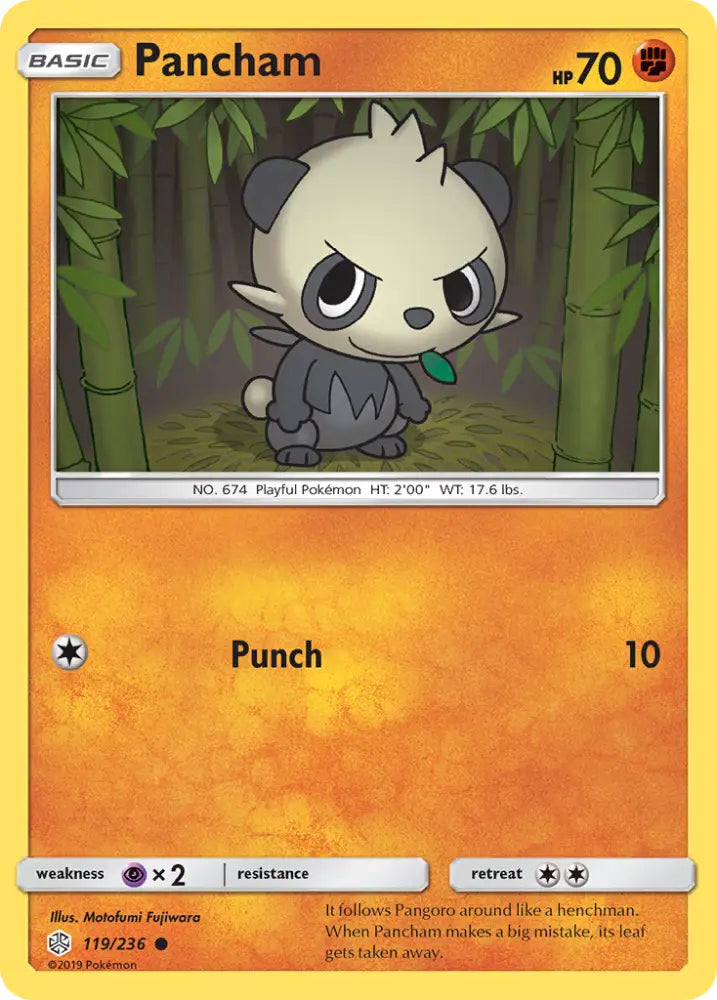 Pancham (119/236) [Sun & Moon: Cosmic Eclipse] - Pokemon Single