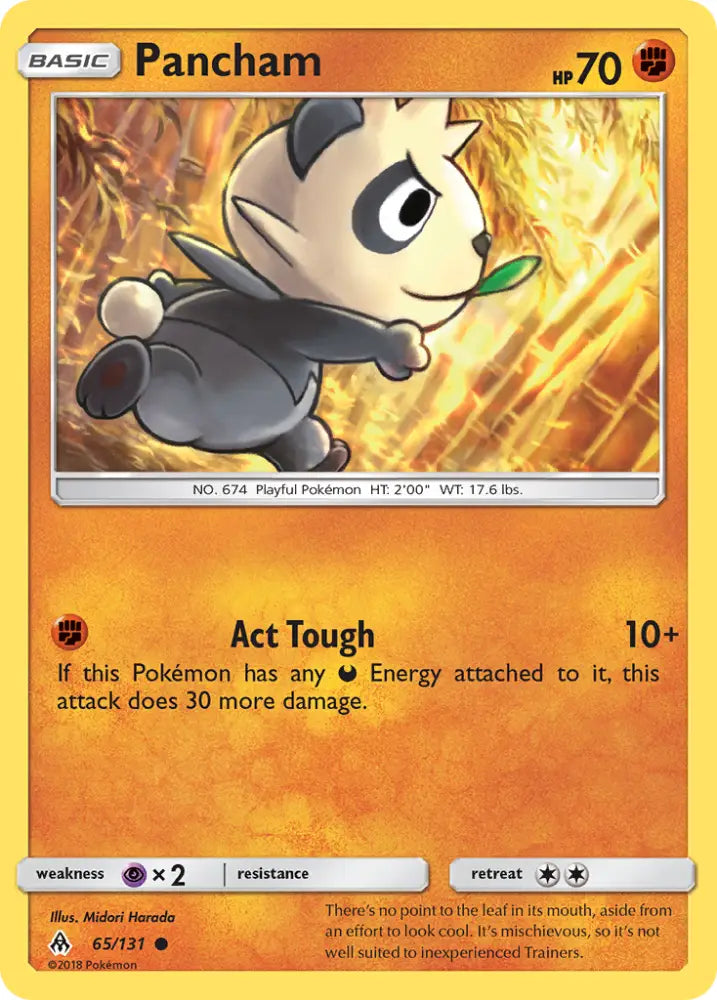 Pancham (65/131) [Sun & Moon: Forbidden Light] - Pokemon Single