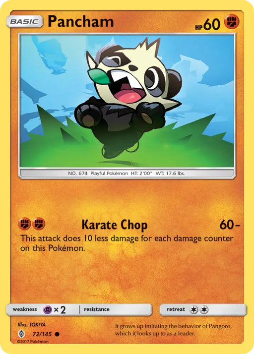 Pancham (72/145) [Sun & Moon: Guardians Rising] - Pokemon Single