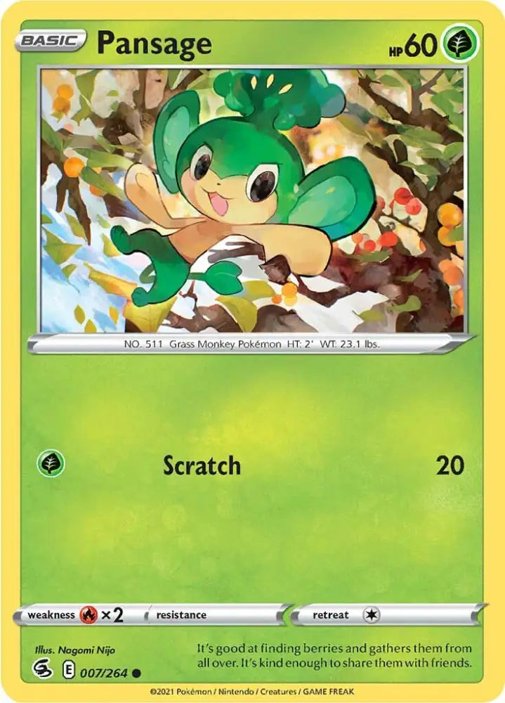 Pansage (007/264) [Sword & Shield: Fusion Strike] - Pokemon Single
