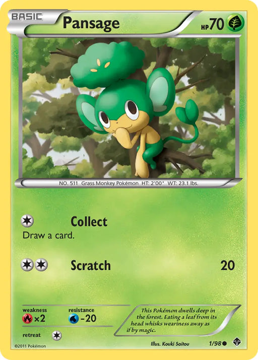 Pansage (1/98) [Black & White: Emerging Powers] - Pokemon Single