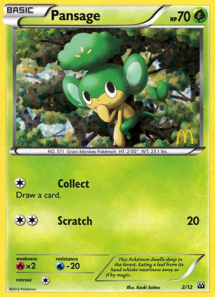 Pansage (2/12) [McDonald’s Promos: 2012 Collection] - Pokemon Single