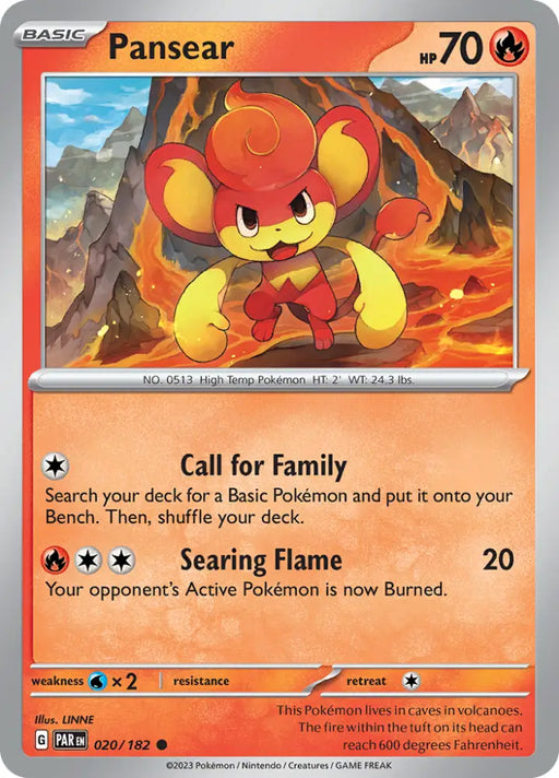 Pansear (020/182) [Scarlet & Violet: Paradox Rift] - Pokemon Single