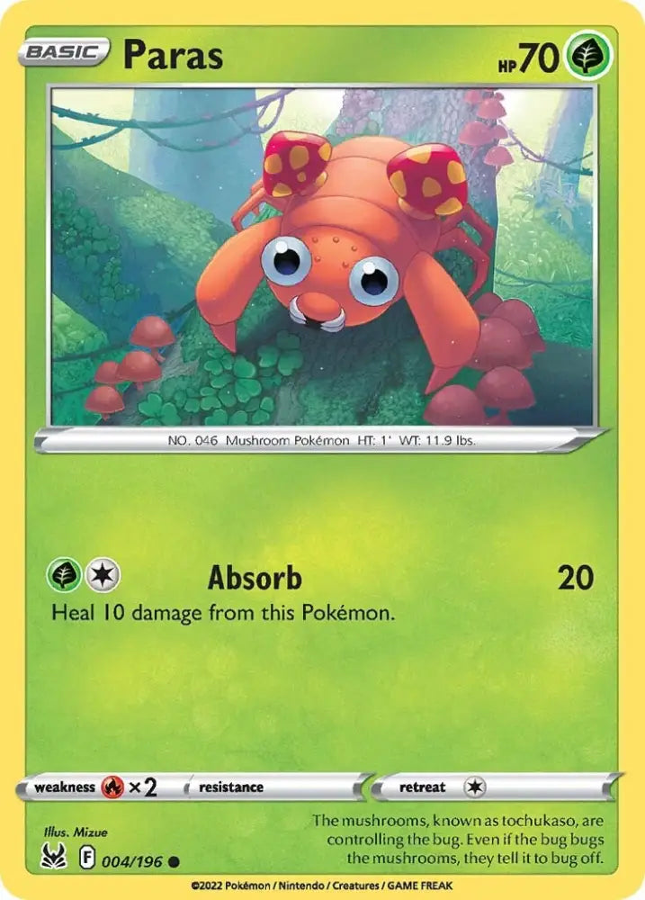 Paras (004/196) [Sword & Shield: Lost Origin] - Pokemon Single