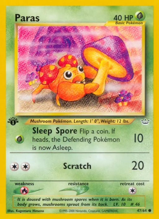 Paras (47/64) [Neo Revelation 1st Edition] - Pokemon Single