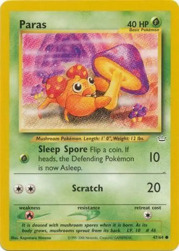 Paras (47/64) [Neo Revelation Unlimited] - Pokemon Single