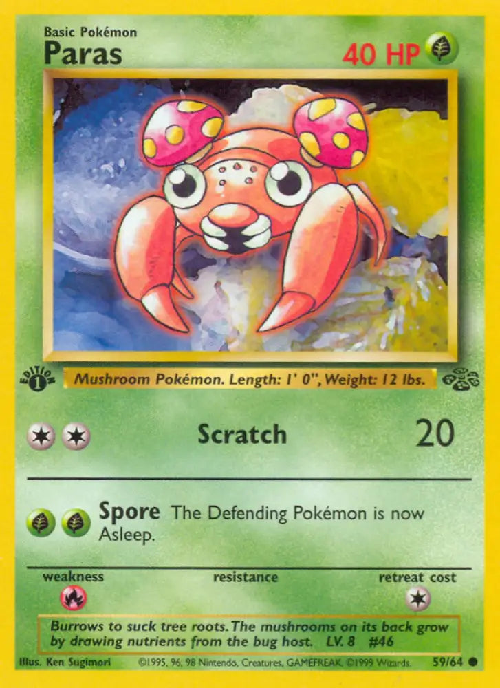 Paras (59/64) [Jungle 1st Edition] - Pokemon Single
