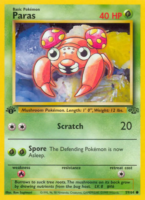 Paras (59/64) [Jungle 1st Edition] - Pokemon Single