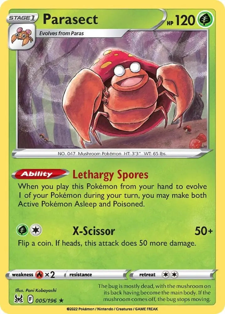 Parasect (005/196) [Sword & Shield: Lost Origin] - Pokemon Single