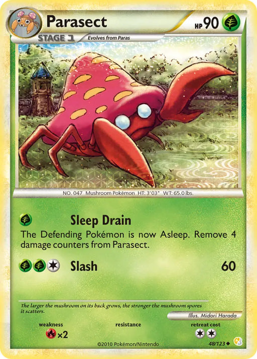 Parasect (48/123) [HeartGold & SoulSilver: Base Set] - Pokemon Single