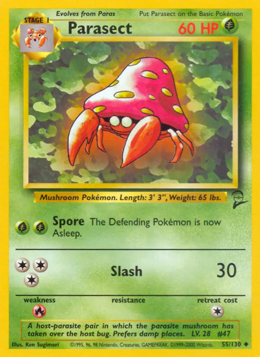 Parasect (55/130) [Base Set 2] - Pokemon Single