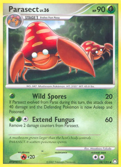 Parasect (58/123) [Diamond & Pearl: Mysterious Treasures] - Pokemon Single