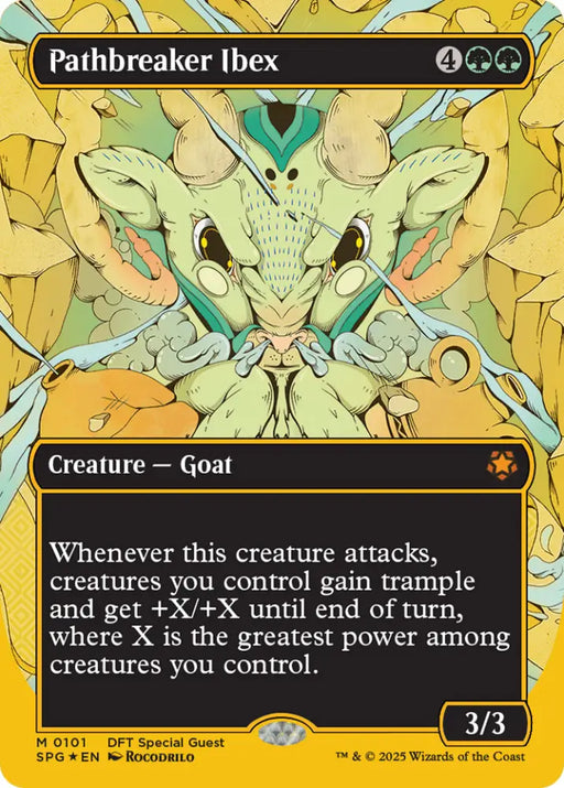 Pathbreaker Ibex (Borderless) (First-Place Foil) [Aetherdrift Special Guests] - MTG Single