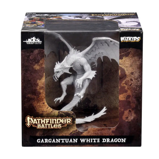 Pathfinder Unpainted Mini Gargantuan White Dragon - Pathfinder