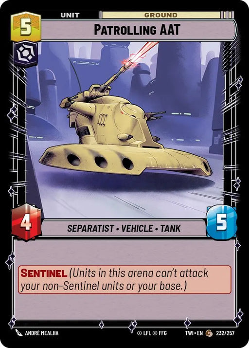 Patrolling AAT (232/257) [Twilight of the Republic] - Star Wars: Unlimited Single