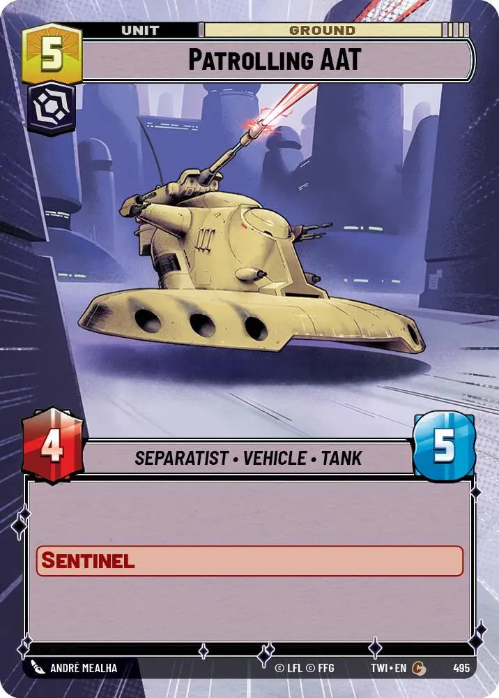 Patrolling AAT (Hyperspace) (495) [Twilight of the Republic] - Star Wars: Unlimited Single