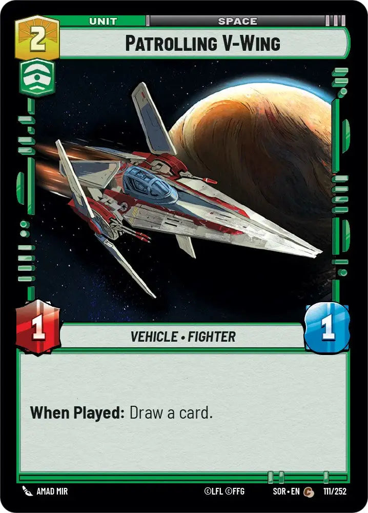 Patrolling V-Wing (111/252) [Spark of Rebellion] - Star Wars: Unlimited Single