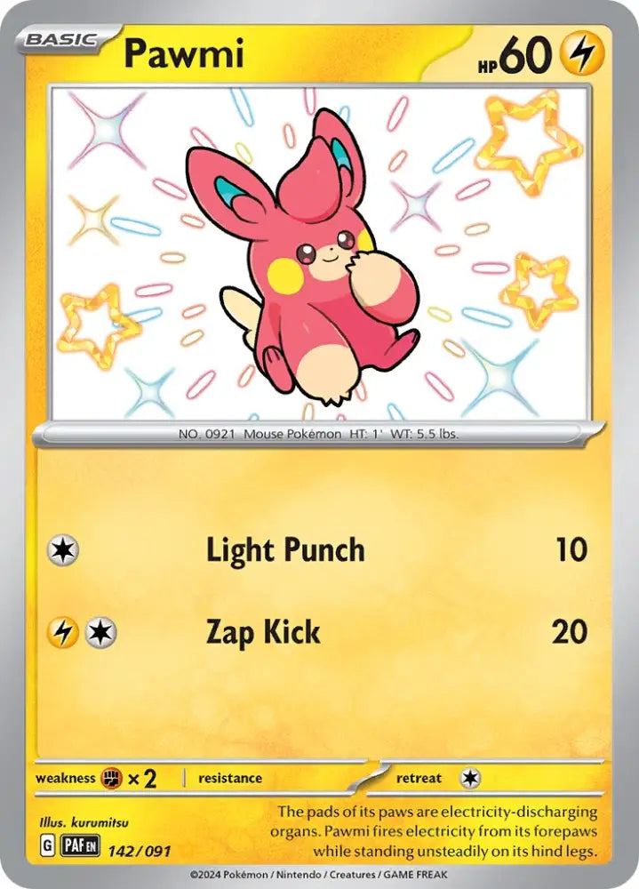 Pawmi (142/091) [Scarlet & Violet: Paldean Fates] - Pokemon Single