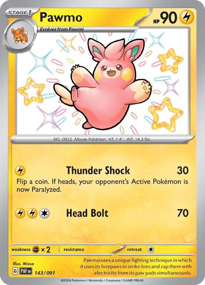 Pawmo (143/091) [Scarlet & Violet: Paldean Fates] - Pokemon Single
