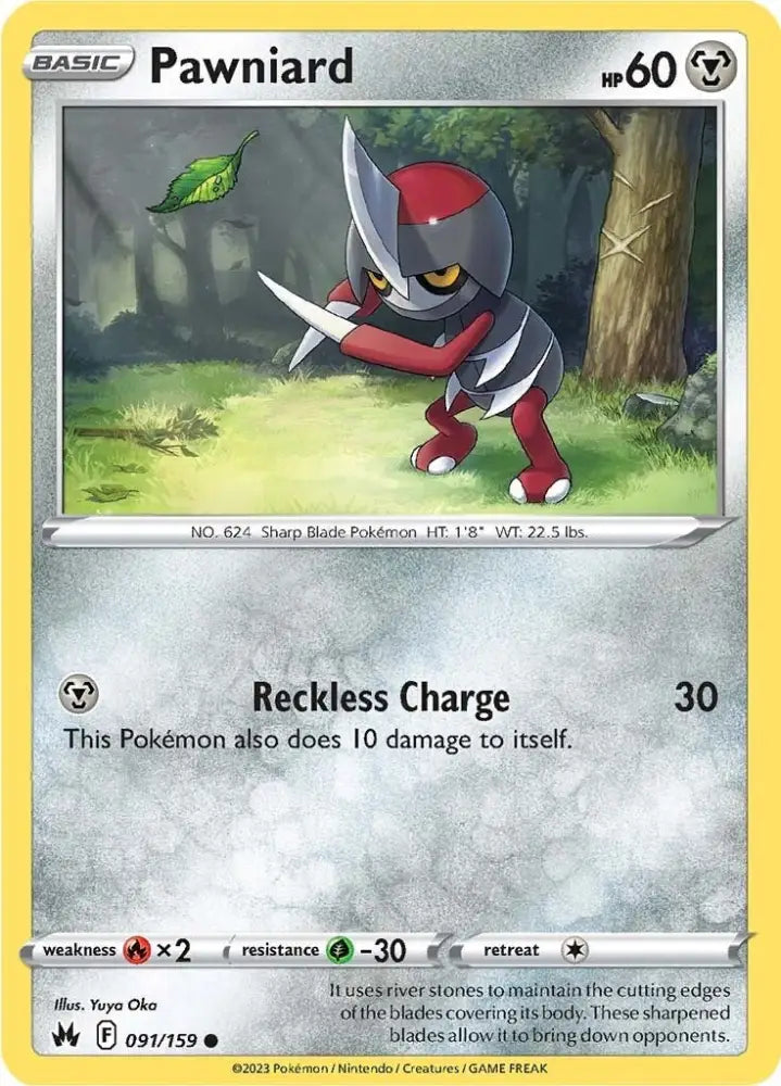 Pawniard (091/159) (91) [Sword & Shield: Crown Zenith] - Pokemon Single