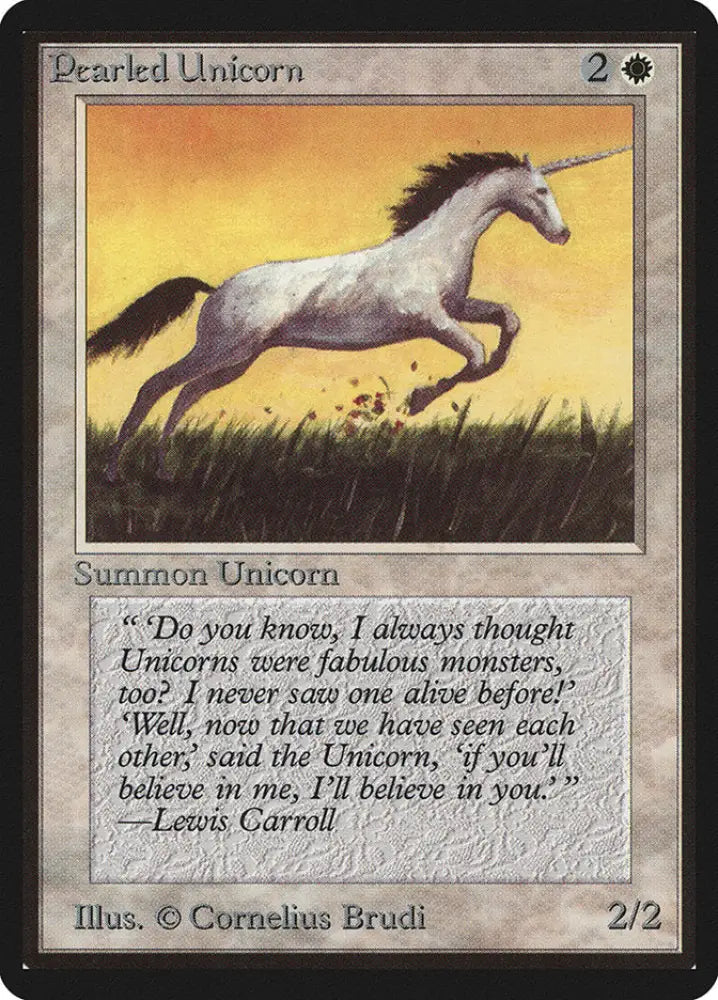 Pearled Unicorn [Beta Edition] - MTG Single