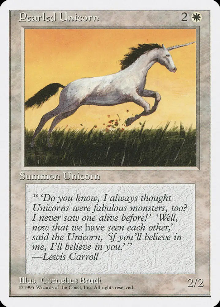 Pearled Unicorn [Fourth Edition] - MTG Single