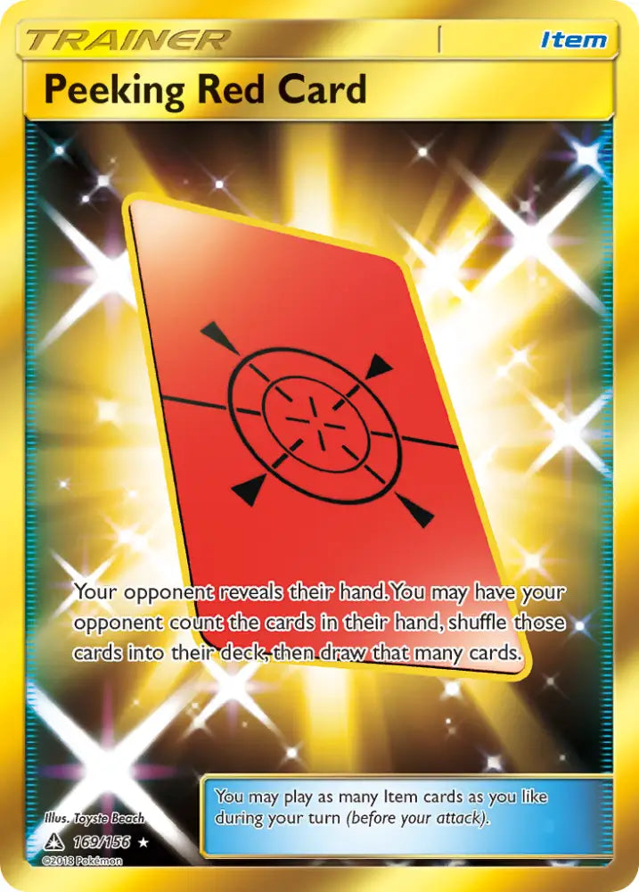 Peeking Red Card (169/156) [Sun & Moon: Ultra Prism] - Pokemon Single