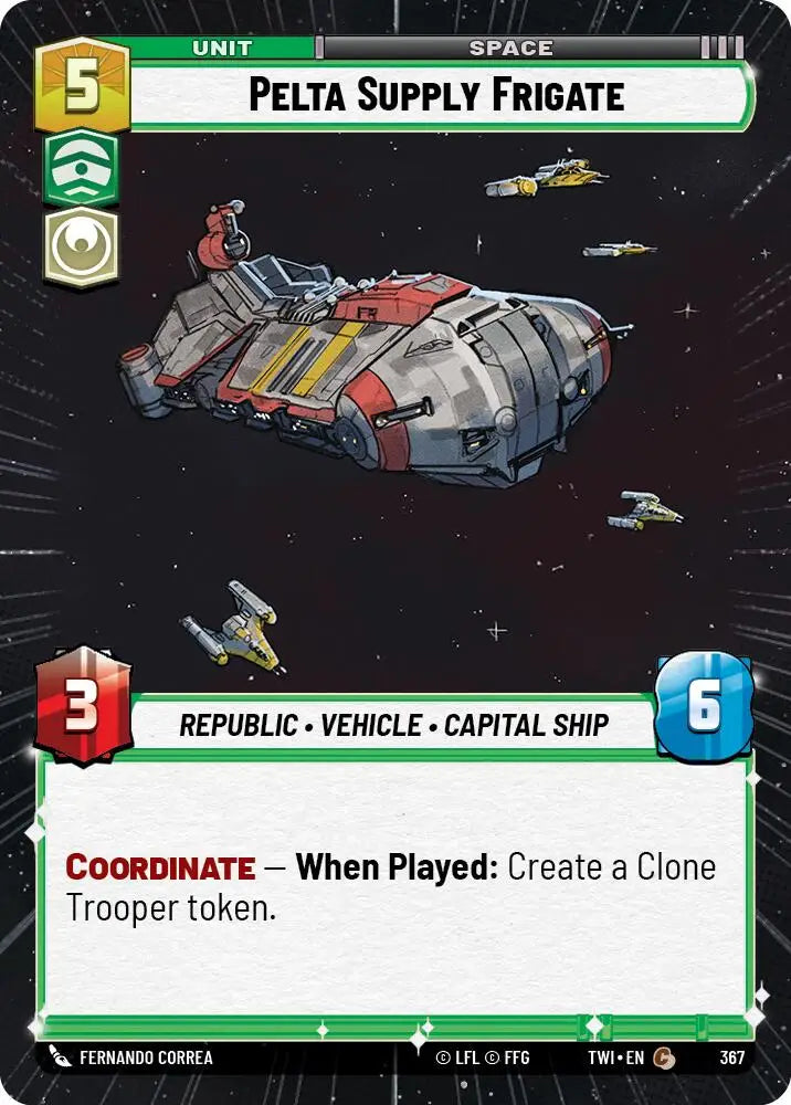 Pelta Supply Frigate (Hyperspace) (367) [Twilight of the Republic] - Star Wars: Unlimited Single