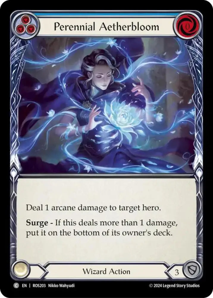 Perennial Aetherbloom (Blue) [Rosetta] Rainbow Foil - Flesh And Blood Single