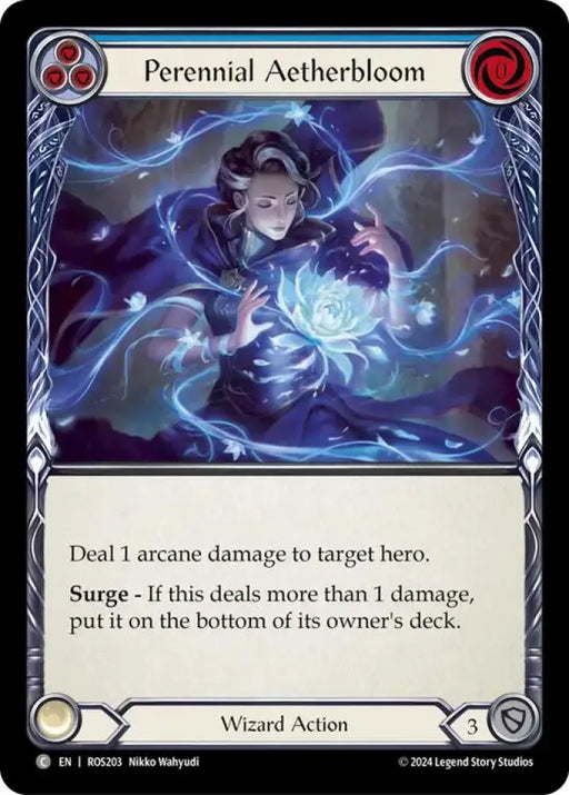 Perennial Aetherbloom (Blue) [Rosetta] Rainbow Foil - Flesh And Blood Single