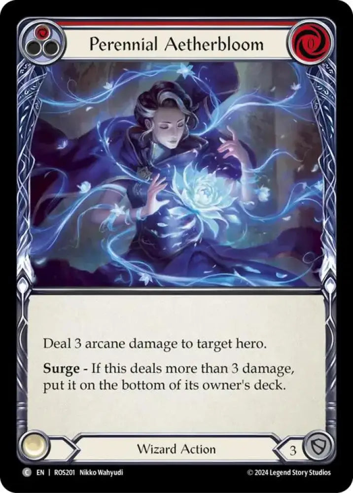 Perennial Aetherbloom (Red) [Rosetta] Rainbow Foil - Flesh And Blood Single