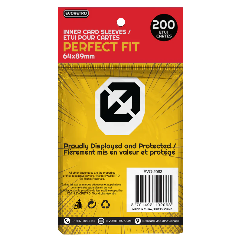 Evoretro Perfect Fit Sleeves Clear 200ct