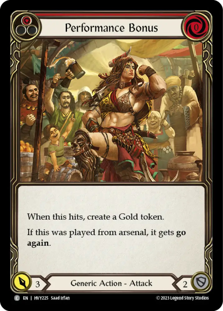 Performance Bonus (Red) [Heavy Hitters] Rainbow Foil - Flesh And Blood Single