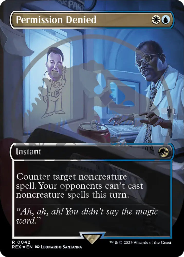 Permission Denied (Emblem) (Borderless) [Jurassic World Collection Tokens] - MTG Single