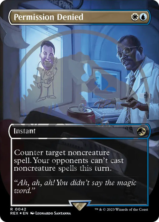 Permission Denied (Emblem) (Borderless) [Jurassic World Collection Tokens] - MTG Single