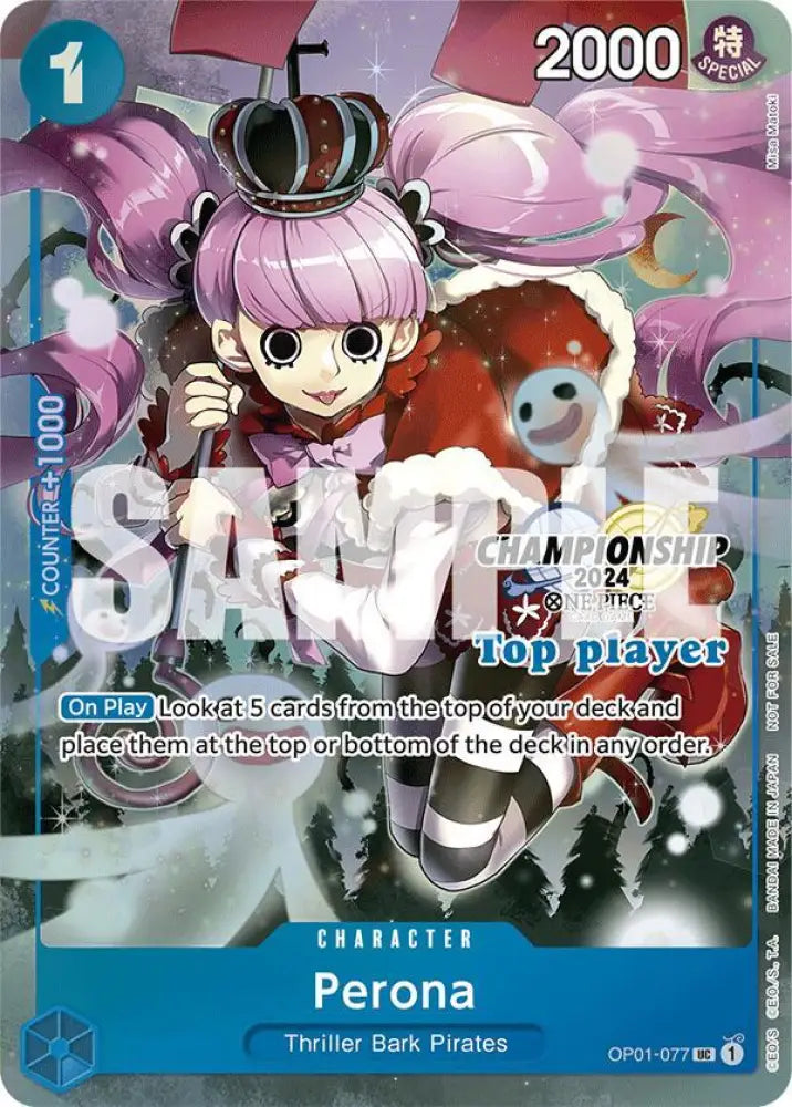 Perona (Championship 2024 Top Player Pack) (OP01-077) [One Piece Promotion Cards]