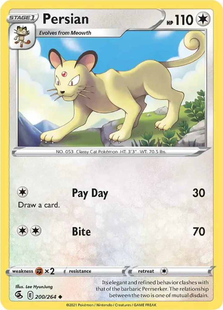 Persian (200/264) [Sword & Shield: Fusion Strike] - Pokemon Single