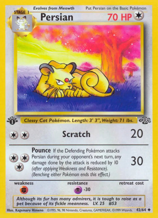Persian (42/64) [Jungle 1st Edition] - Pokemon Single